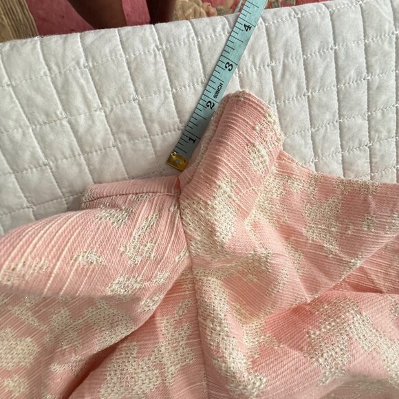 Lavender Brown Pink & Cream Textured Sleeveless Romper With Cutout Waist - Picture 6 of 9